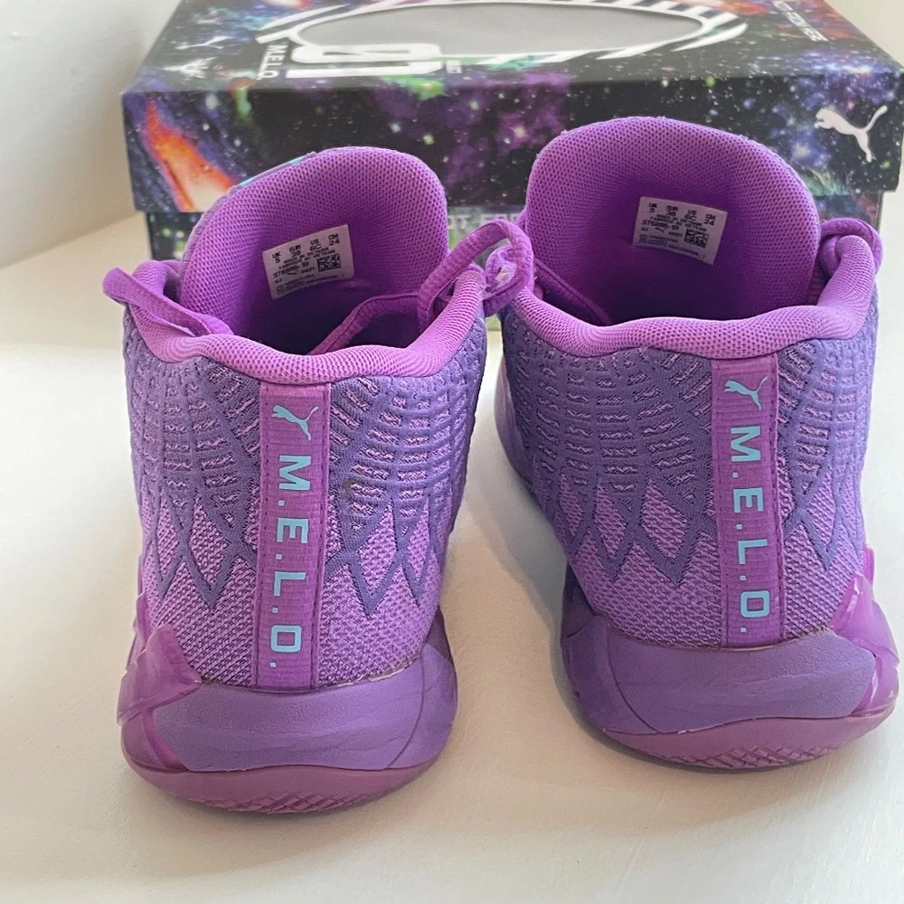 Puma MB01 JR LaMelo Basketball Shoes Ball Queen City Purple Blue Atoll Youth 6C